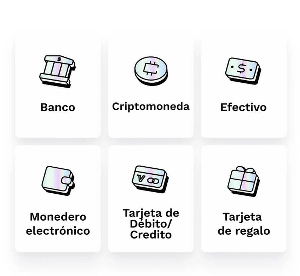 Métodos para agregar fondos en AirTM: banco, criptomoneda, efectivo, monedero electrónico y tarjetas